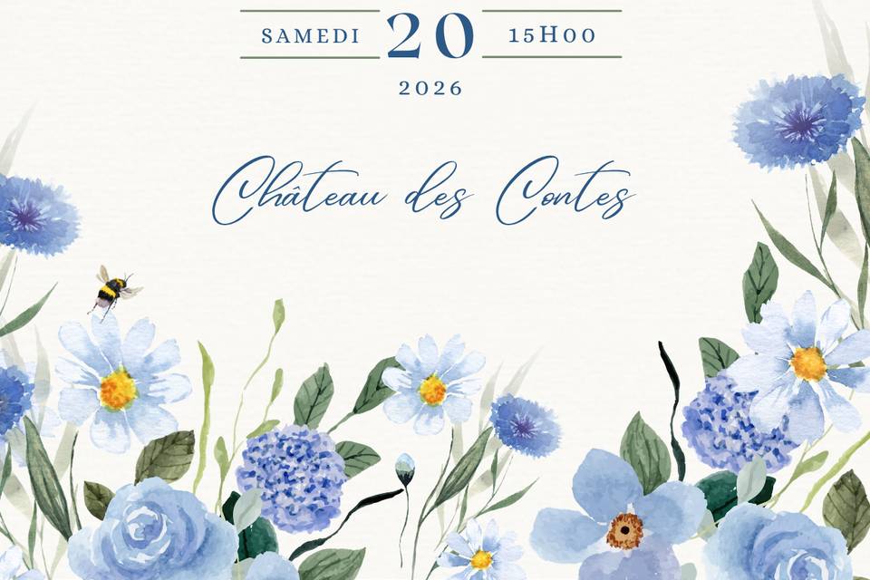 Save the date bleu