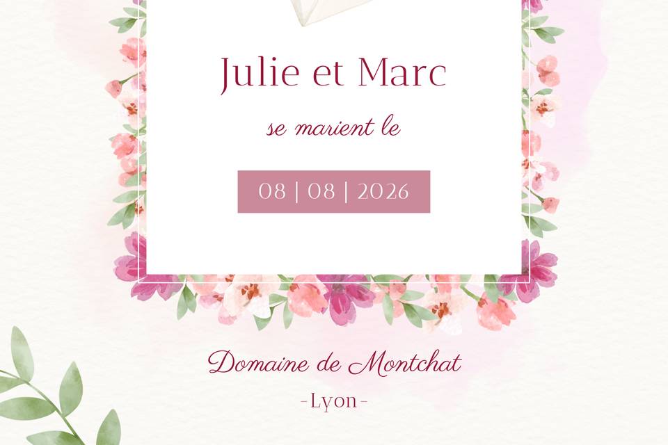 Save the date fleurs