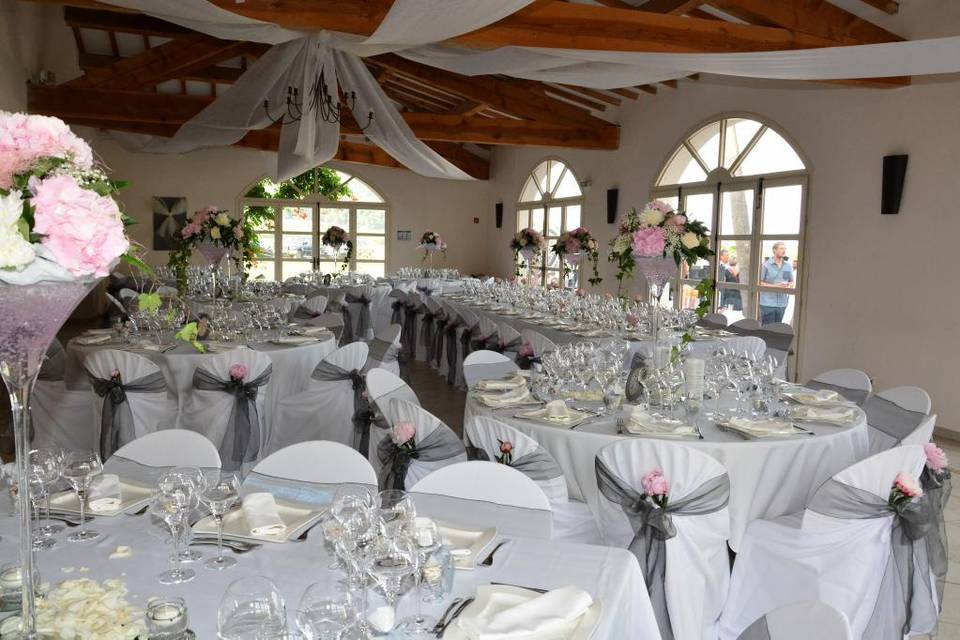 Mariage  gris et pivoine