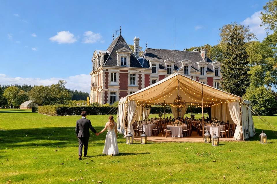 Tente mariage Château Leken's