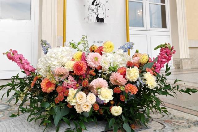 Décoration de bienvenue fleuri