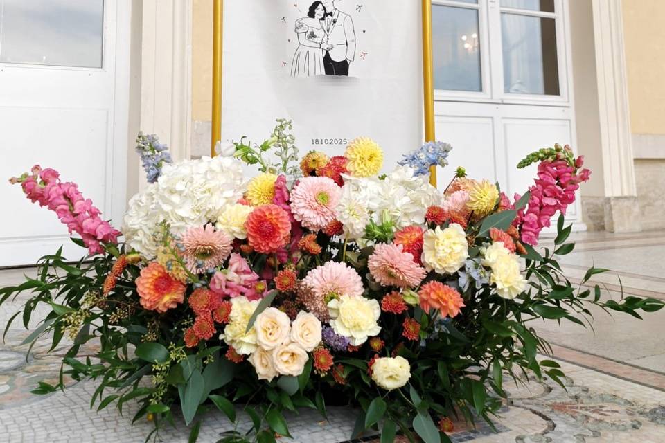 Décoration de bienvenue fleuri
