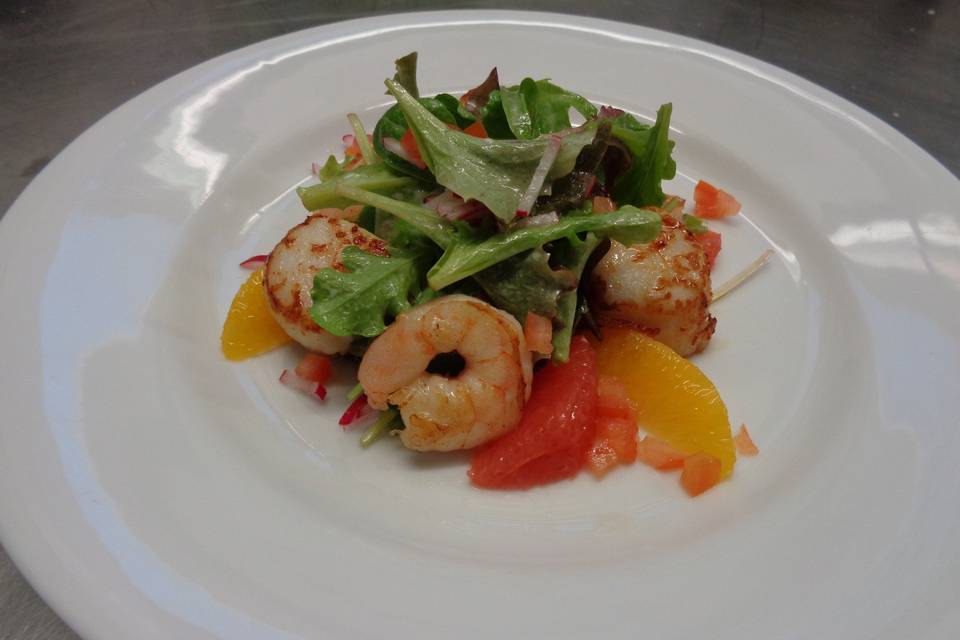 Salade fraîcheur et  gambas