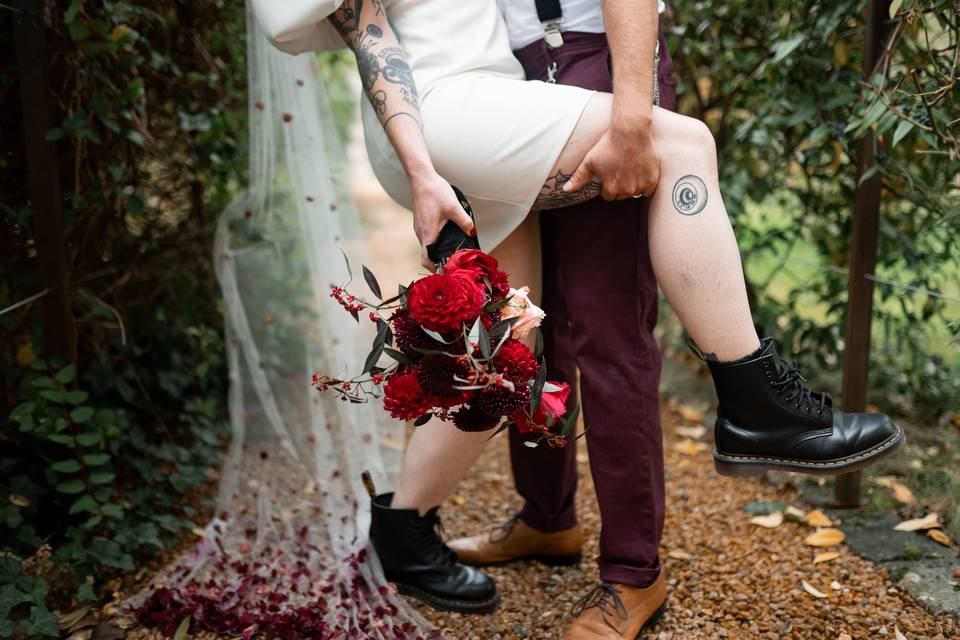 Voile fleurie + Bouquet
