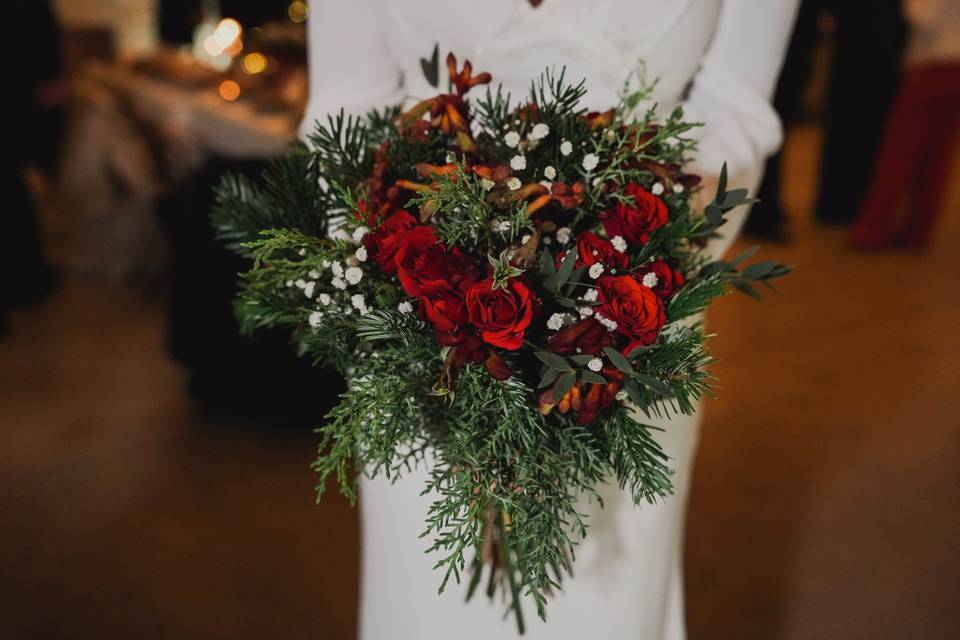 Bouquet mariée hiver