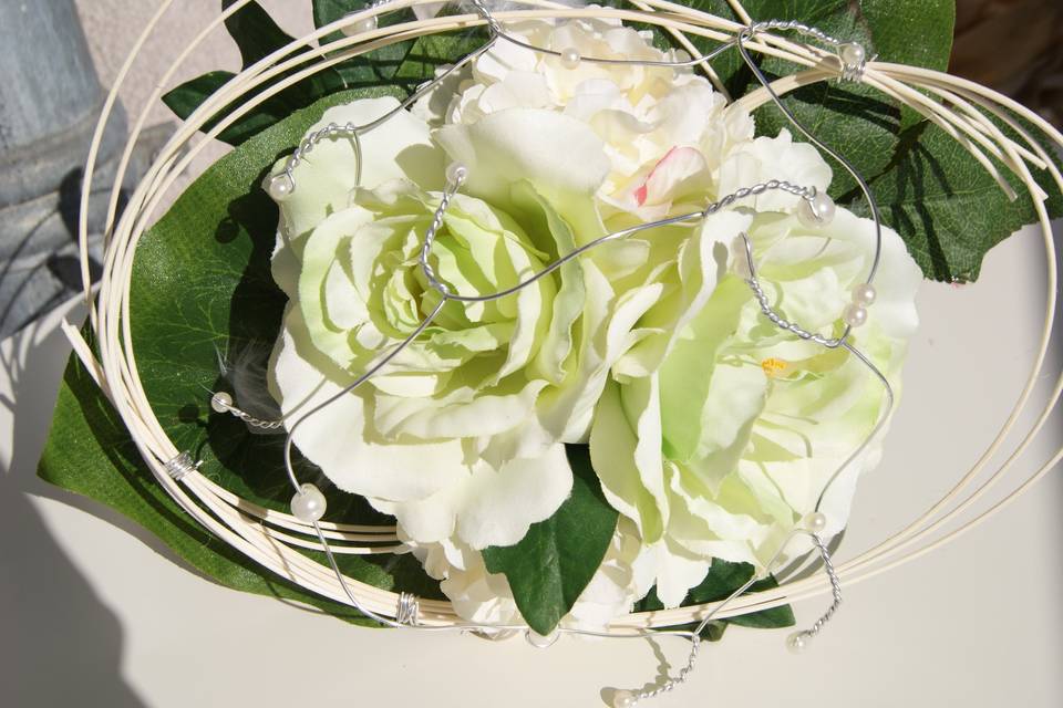 Bouquet de mariée artificiel blanc