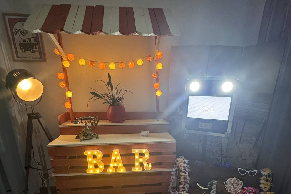 Bar, malle, photobooth