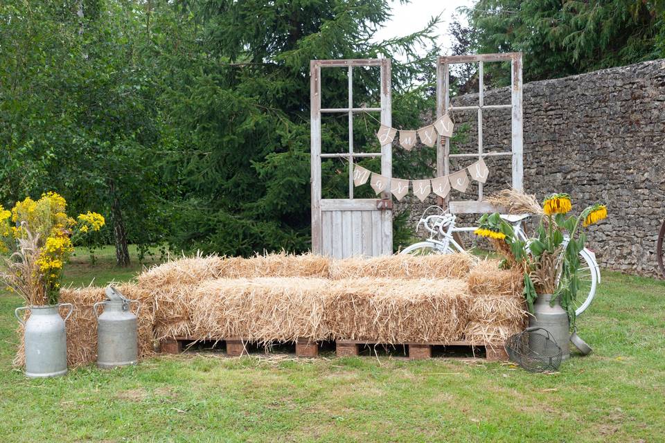 Déco champêtre d'un mariage