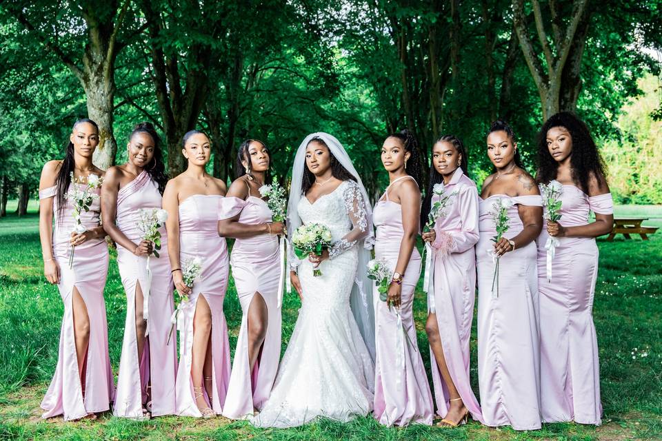 The bride & Her Bridesmaids