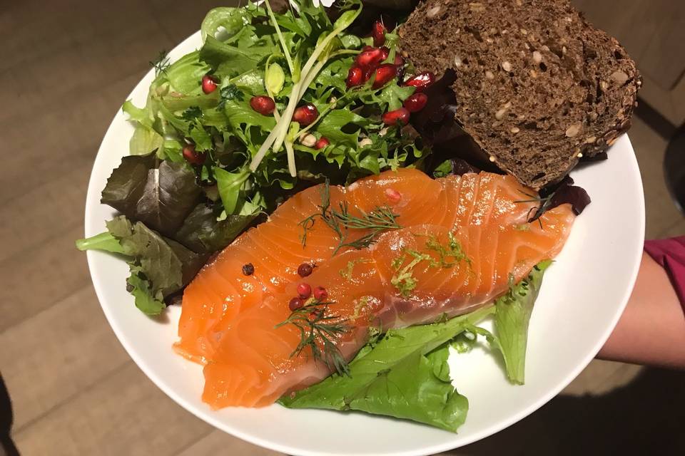 Gravlax truite à la verveine