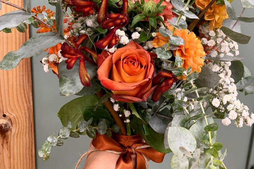 Bouquet de mariée terracotta