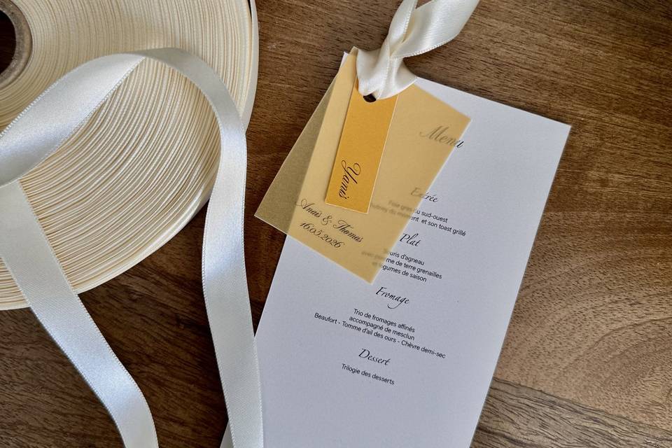 Menu sur mesure