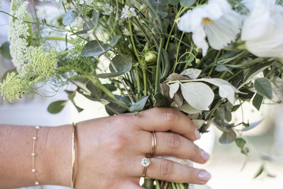 Détails bague et bouquet
