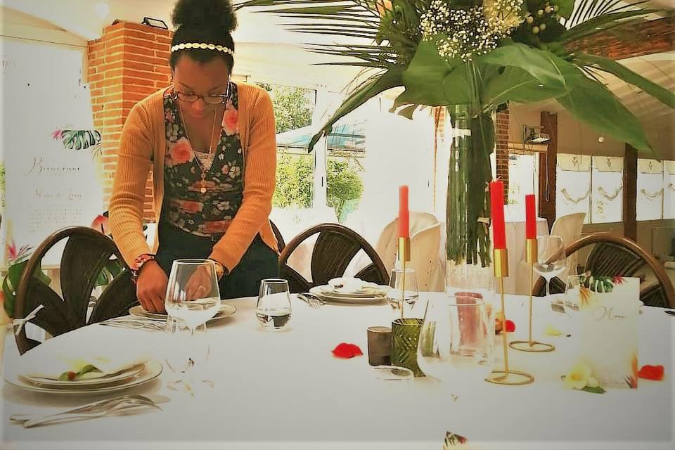Mise en place mariage tropical