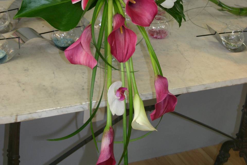 Bouquet arum et orchidée