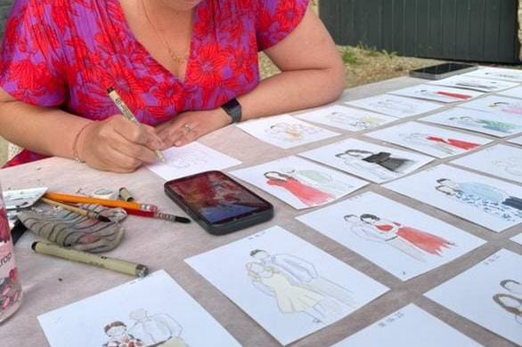 Aquarelle en live mariage