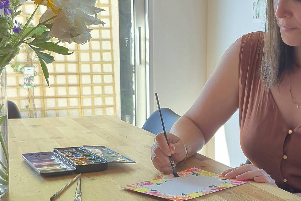 Aquarelliste painting live