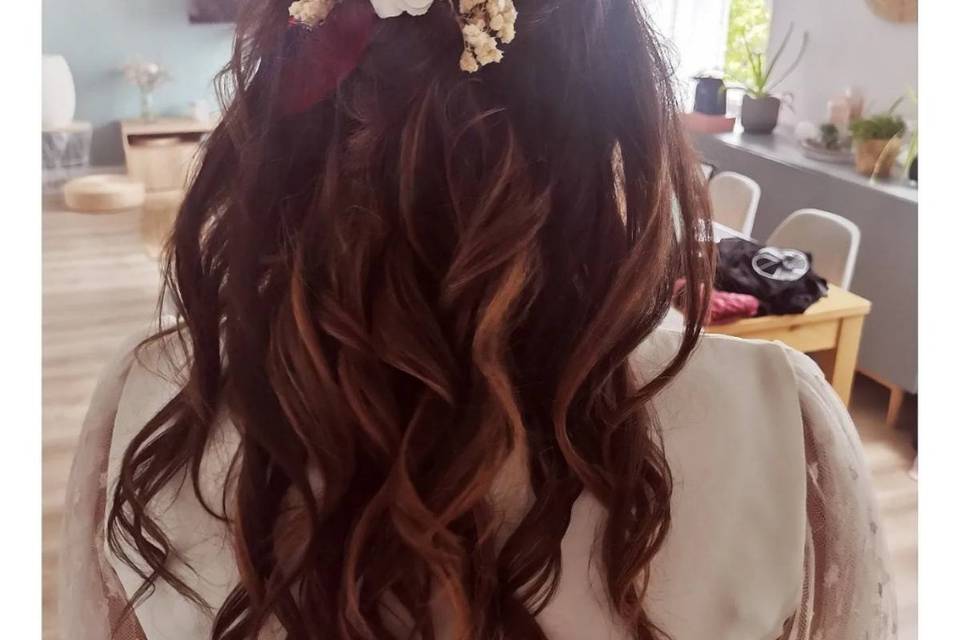 Coiffure champêtre mariée