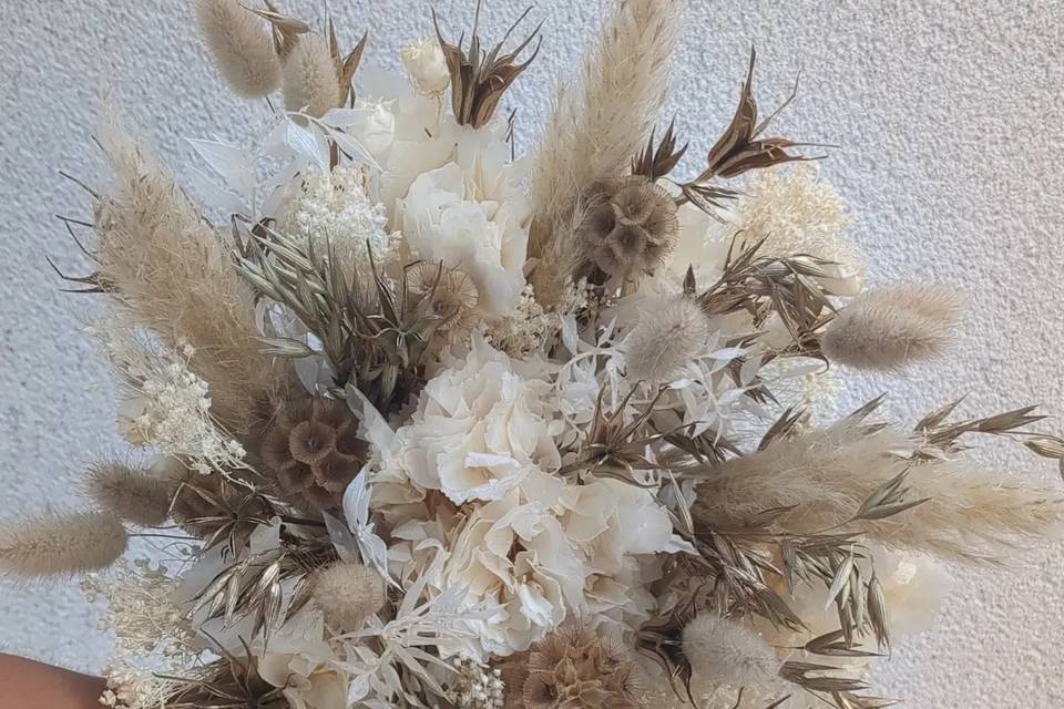 Bouquet mariée fleurs séchées