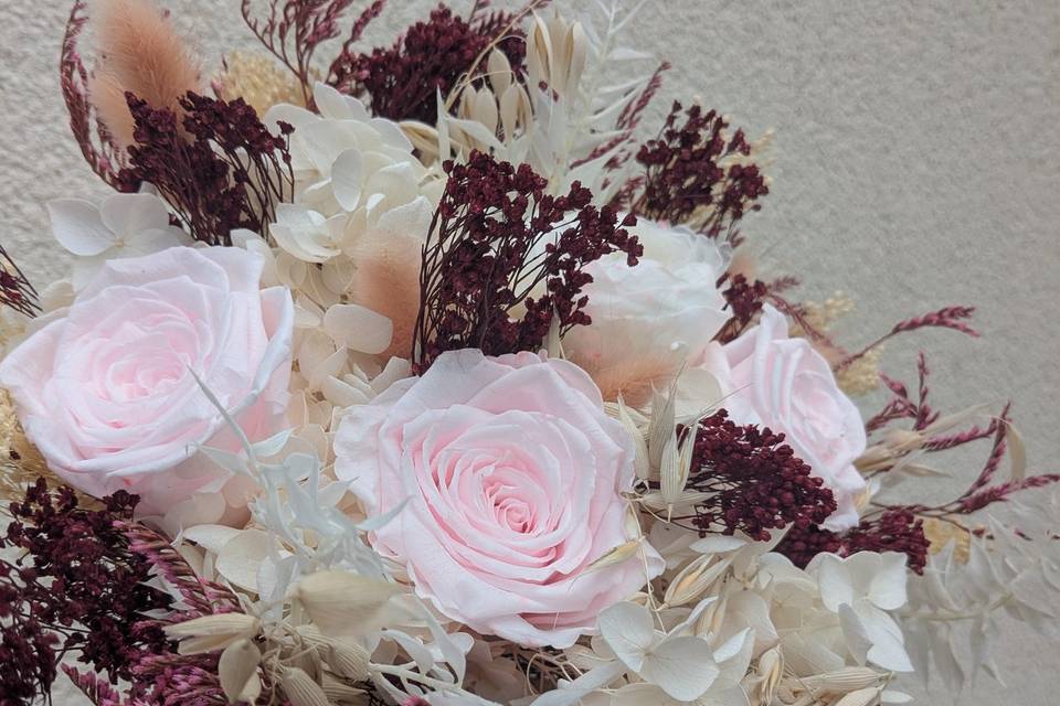 Bouquet mariée fleurs séchées