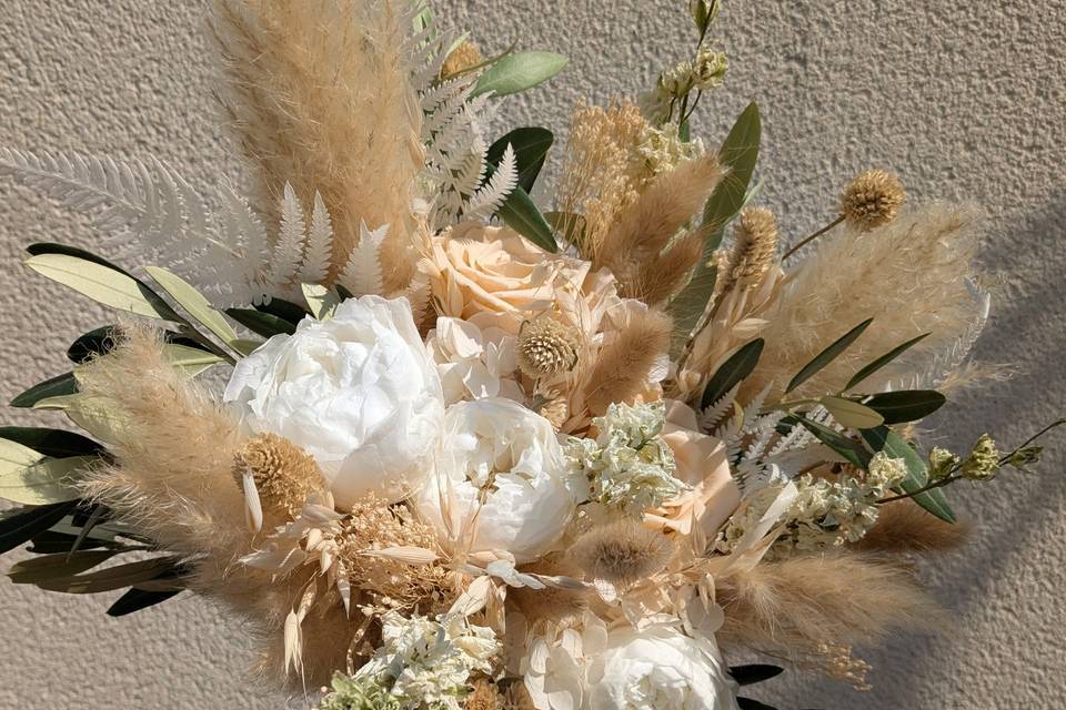 Bouquet mariée fleurs séchées