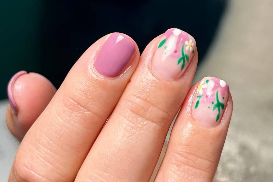 Semi-permanent avec fleurs