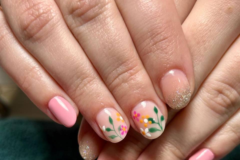 Gainage avec petites fleurs