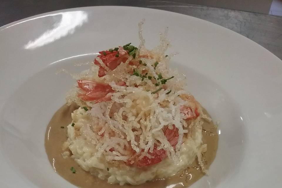 Risotto craquant au gambas