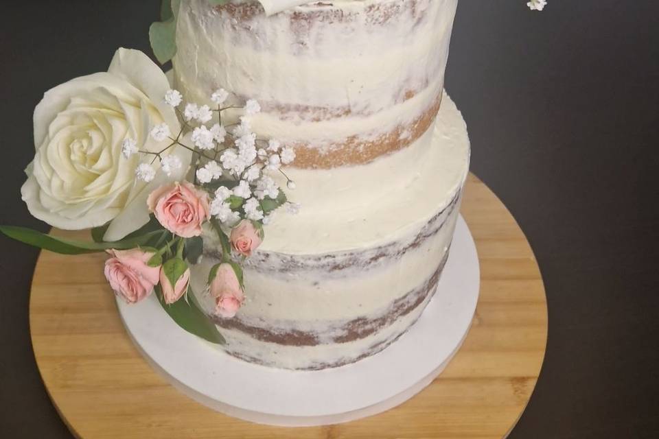 Naked Wedding Cake Floral