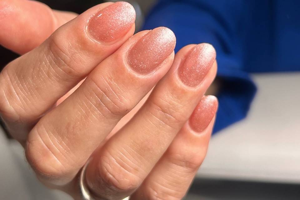 Gainage avec vernis pailleté