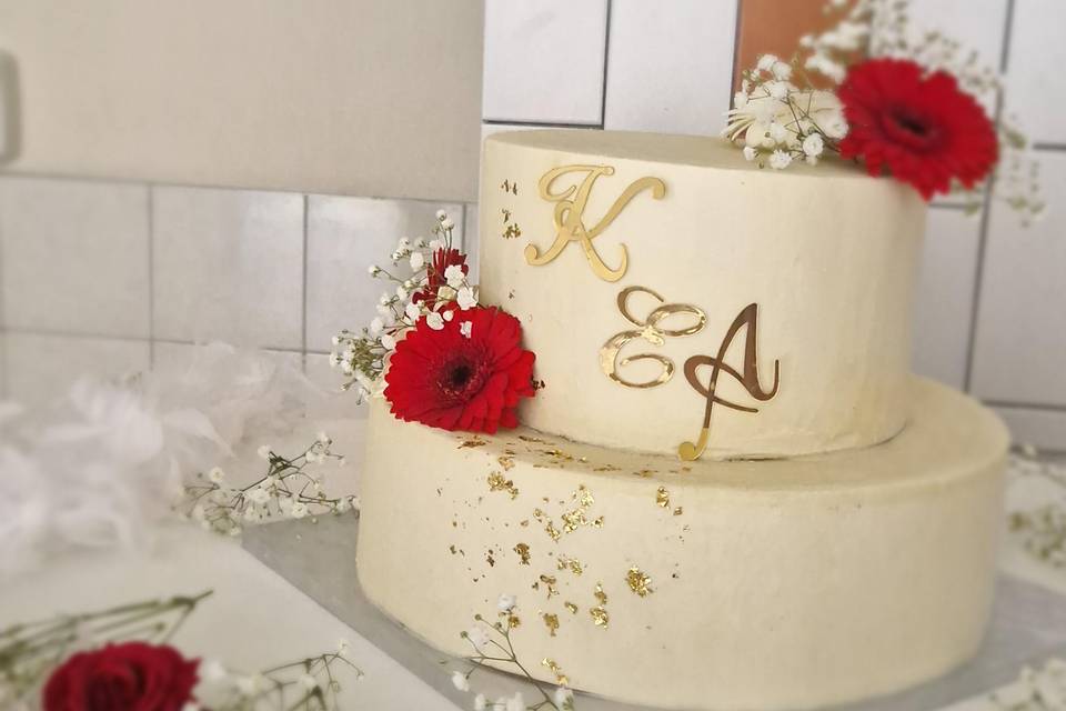 Wedding Cake Blanc Doré
