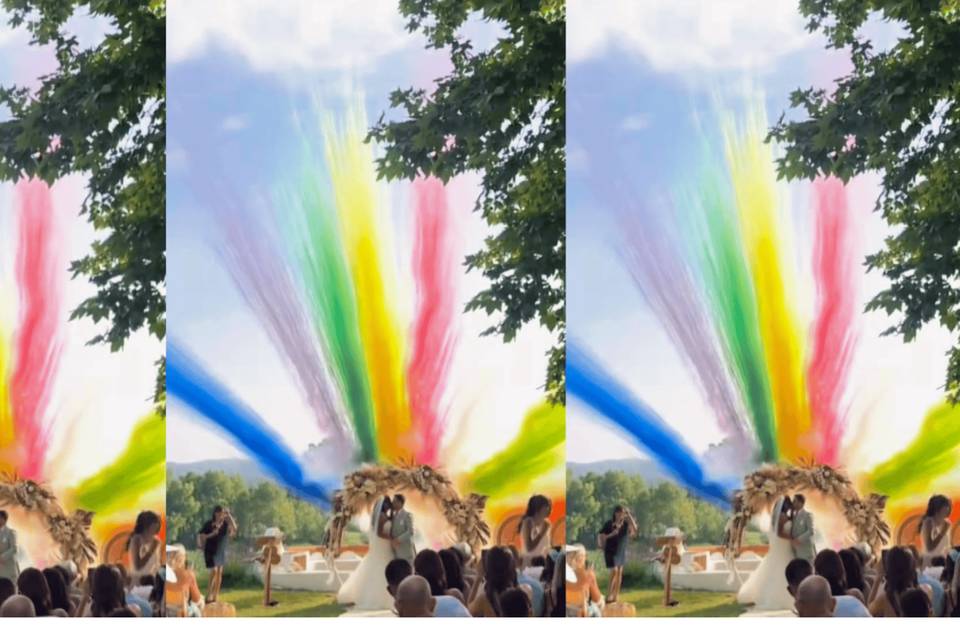Fusées de couleur mariage