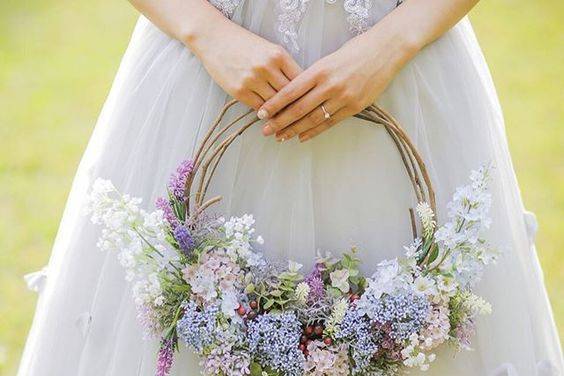 Bouquet pastel et organza