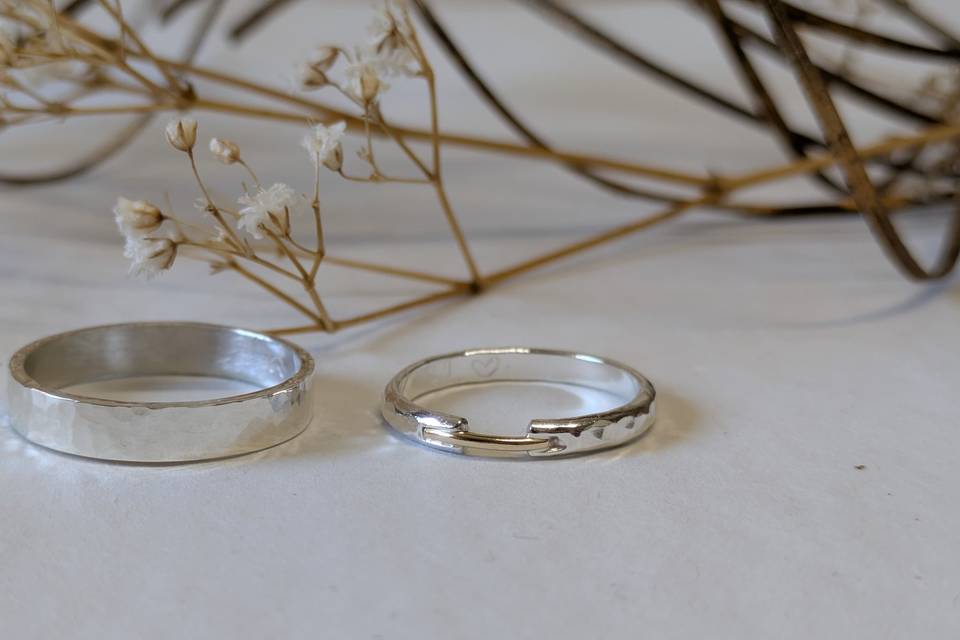 Alliances Ag925 & or rose 18k
