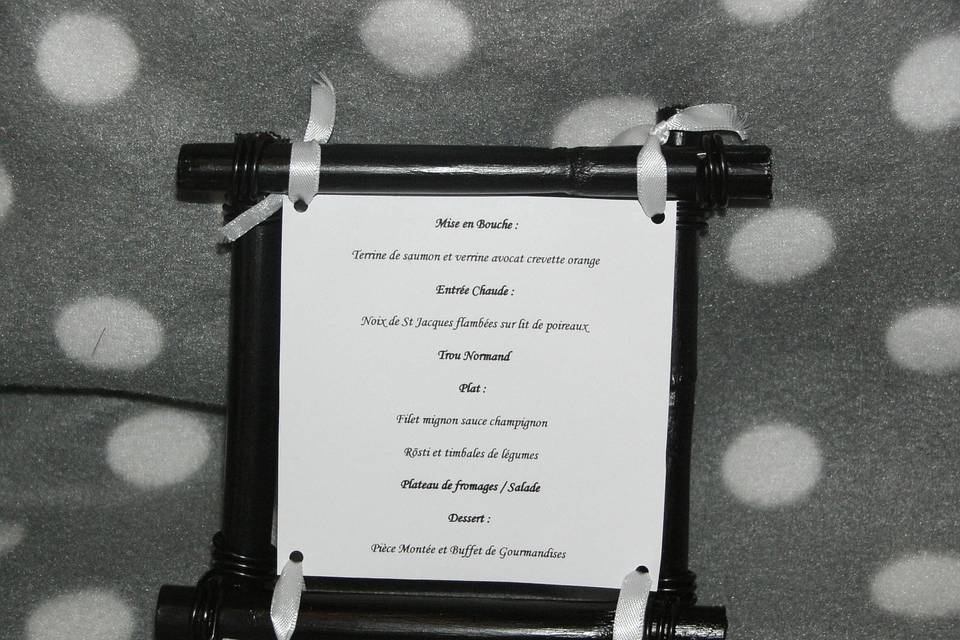 Menu Orchidée