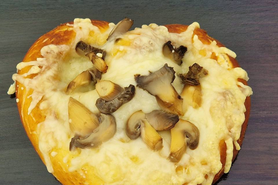 Bretzel fromage et champignons