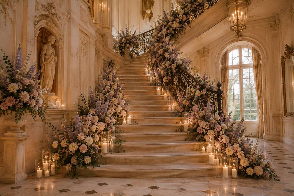 Escalier fleuri