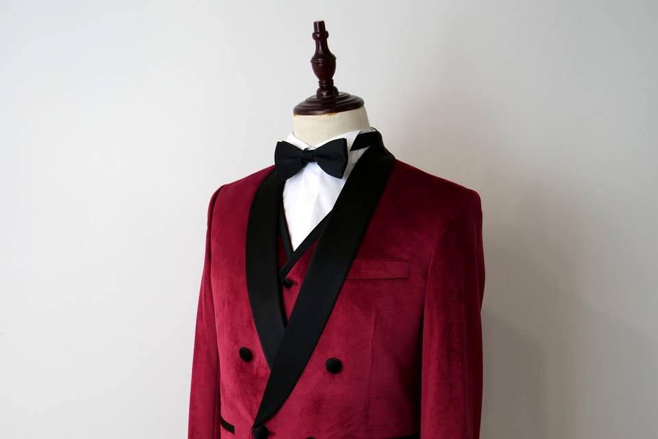 Costume bordeaux velours