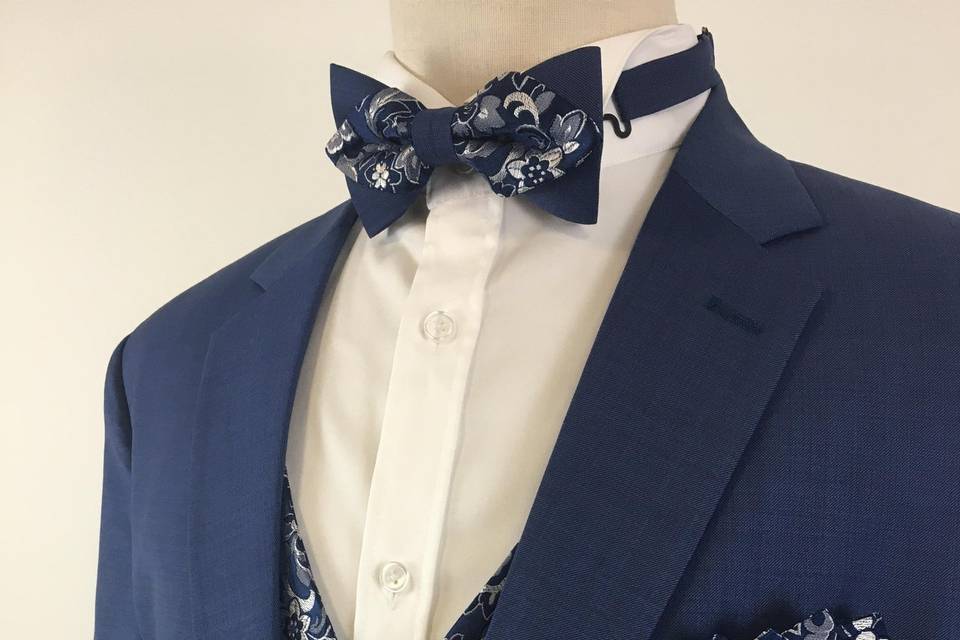 Costume homme bleu motif