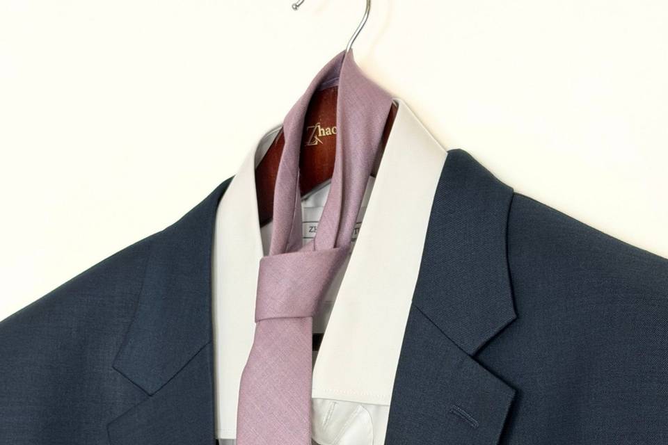 Costume Bleu Raffiné