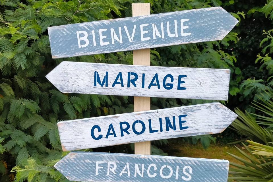 Panneau fléché accueil