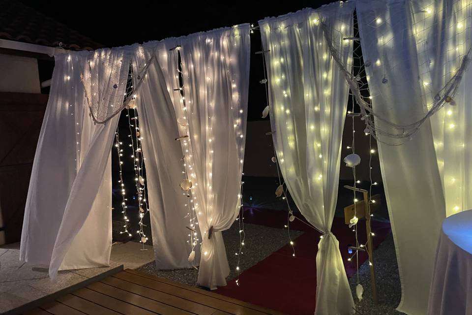 Suspension rideaux lumineux