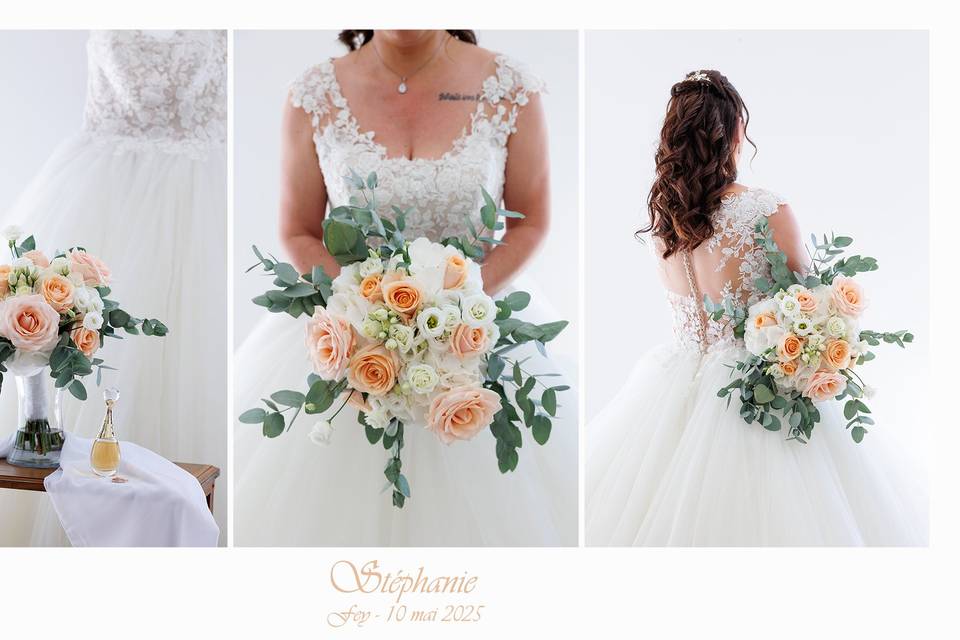 La mariée et son bouquet