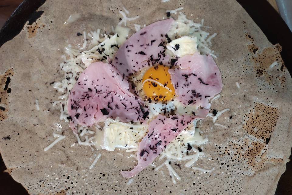 Crêpe jambon camenbert algues