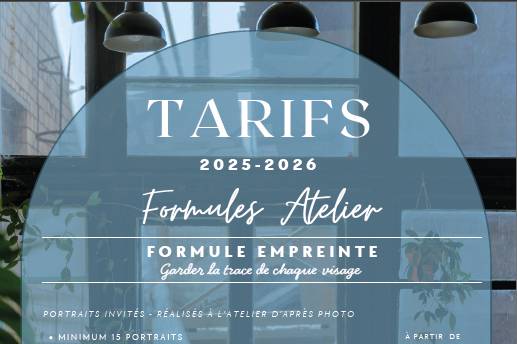 Tarifs Atelier