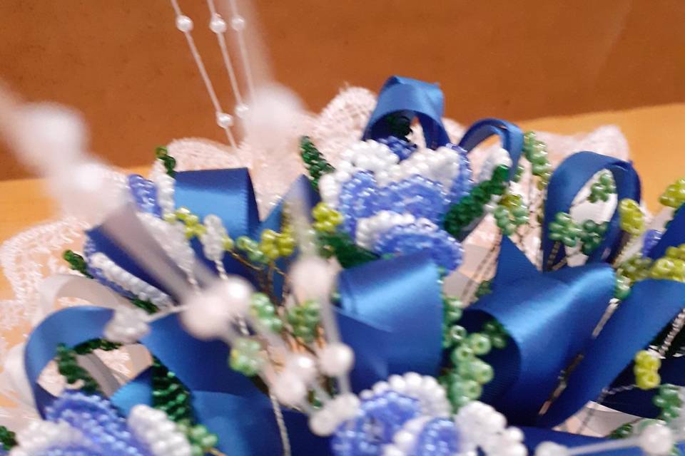 Bouquet de mariée bleu