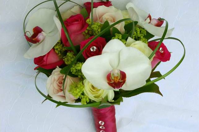 Bouquet blanc et fushia