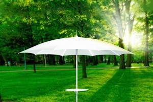 Parasol mange debout