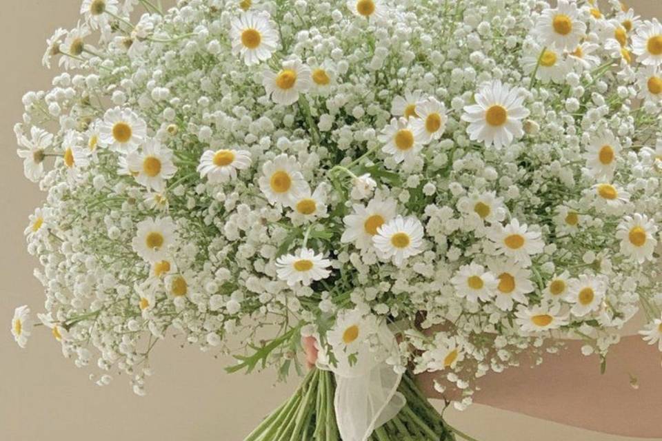 Bouquet de mariee paquerettes