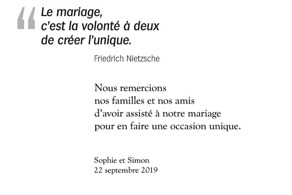 Remerciements – Citation